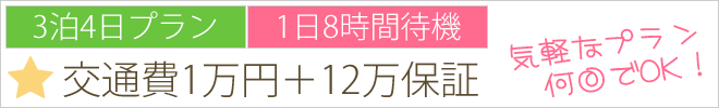 3泊4日プラン12万保証